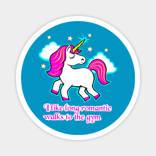 Fitness Unicorn, gym girl, barbell unicorn Magnet